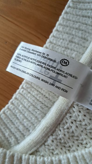 Pulover alb cu galben, C&A, 158-164