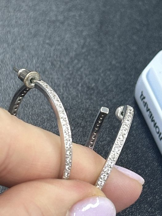 Серьги белое золото 750