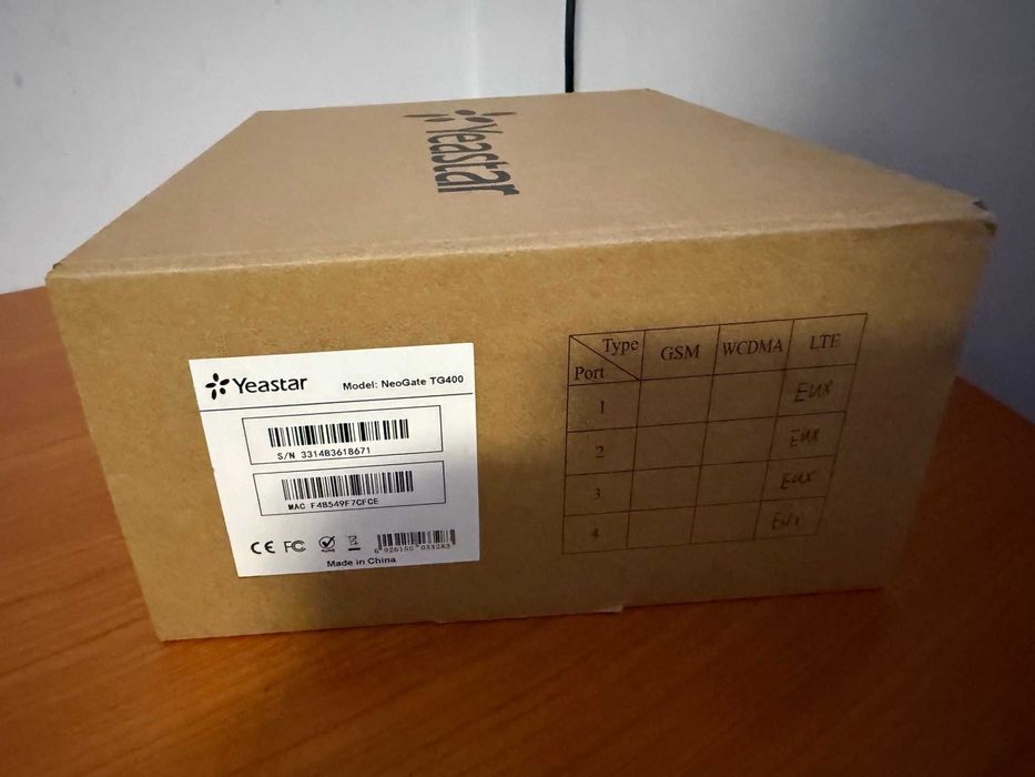 Yeastar TG400 TG400L gateway/controller/шлюз 100 Mbit/s GSM WCDMA 4G