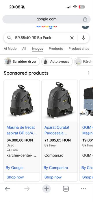 Masina de spalat, frecat, aspirat pardoseli - Karcher BR 55/40 RS Bp Pack - Necesita revizie!