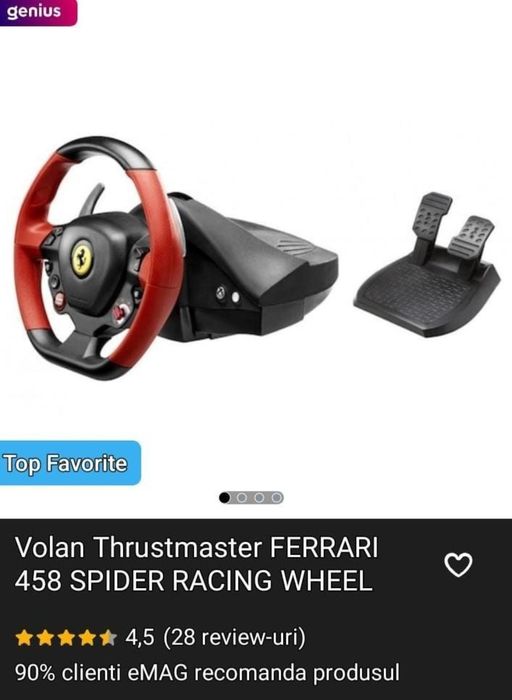Volan Thrustmaster FERRARI 458 Spider Racine wheel XBOX Constanta