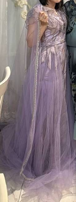 Вечернее длинное платье с фатой ансамбль, ansambl ko’ylak fatasi bilan