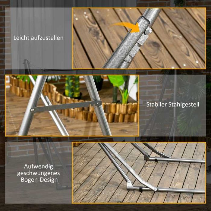 Стойка за хамак Outsunny 2 в 1, 290 см x 92 см x 88 см