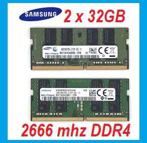 Samsung 64GB KIT / 2 по 32GB 2666MHz DDR4 PC4 SODIMM Ram памет лаптоп
