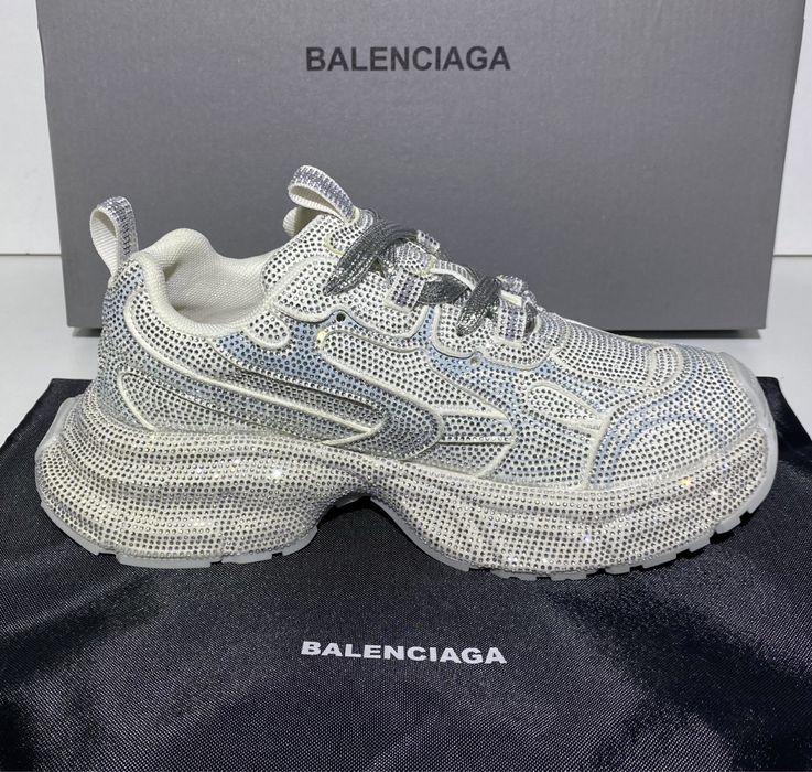 Balenciaga 3XL Rhinestones Crystal Light Grey Full Box Calitate Premium