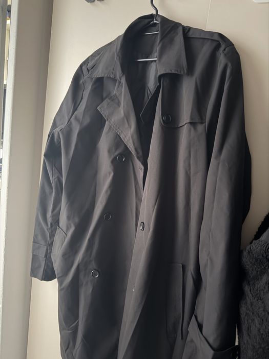 Шлифер черен(нов),мъжки дълъг,с копчета M/L