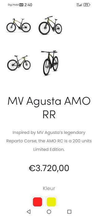 MV Agusta Amo Rr noua 36v curea 14.5kg