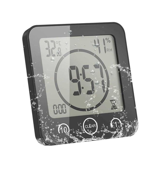 Термометър и хигрометър за баня с таймер Baldr LCD екран