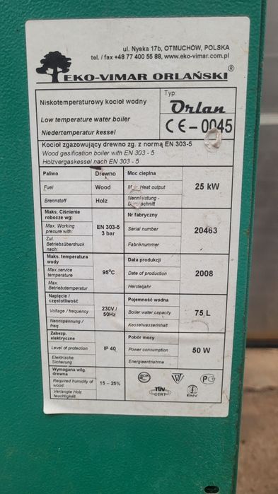 centrala cu gazeificare incalzire pe apa sau agent termic aproape noua