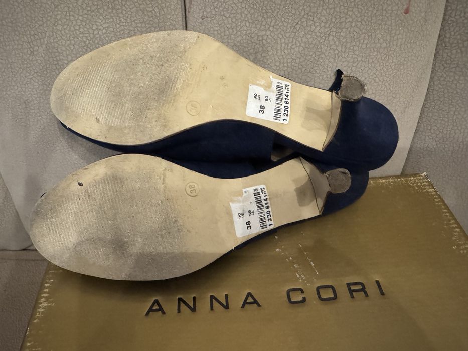 Pantofi/sandale Anna Cori 38 piele intoarsa bleumarin