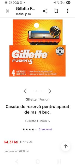 Rezerve Gillette fusion 5 ,set 4buc.nou 45ron ...mai am 8buc