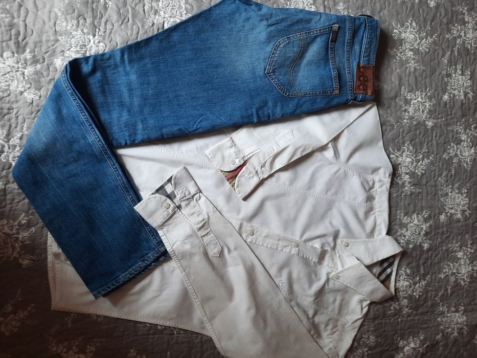 Мъжка  риза Burberrry  и дънки Lee М