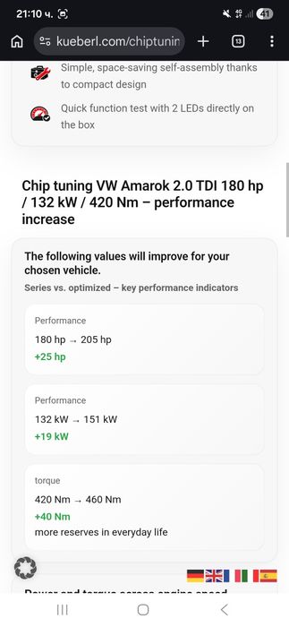 Vw Amarok/Амарок -оригинален CHIP Tuning power box(V-CR6 5V) – висококачествен немски тунинг модул.