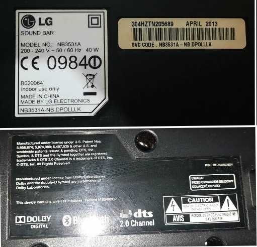 soundbar LG NB3531A cu subwoofer wireless