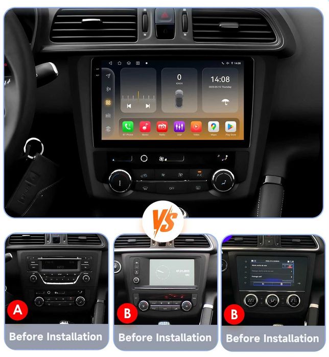 Мултимедия 9″ Android 14 за RENAULT KADJAR CARPLAY навигация RDS DSP