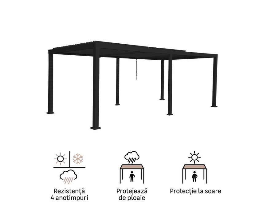 Pergola aluminiu, gri antracit