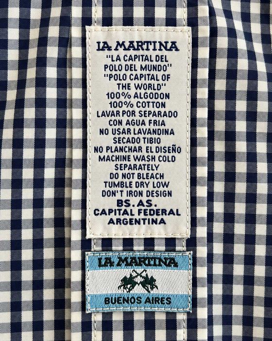 Cămașă La Martina Buenos Aires 3XL – Bumbac 100% – Carouri Navy Blue