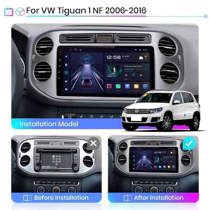 Navigatie android VW Tiguan  Waze YouTube GPS USB