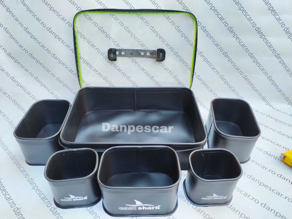 Set 6 Bacuri CUTII Nada EASTSHARK EVA Box Feeder Cu Capac 38x26x12cm