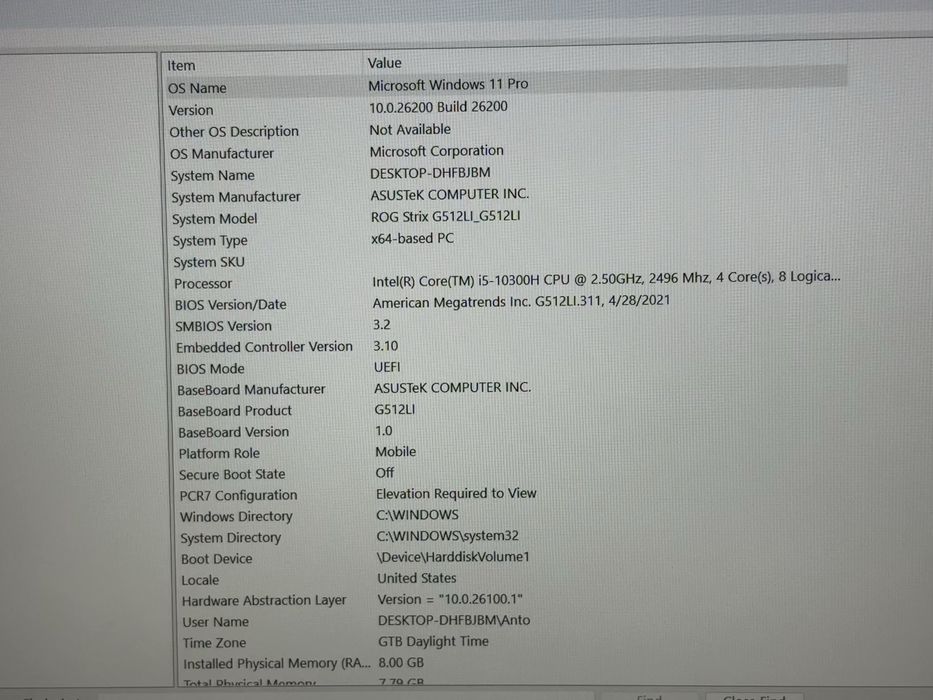 Laptop Asus ROG Strix G512LI