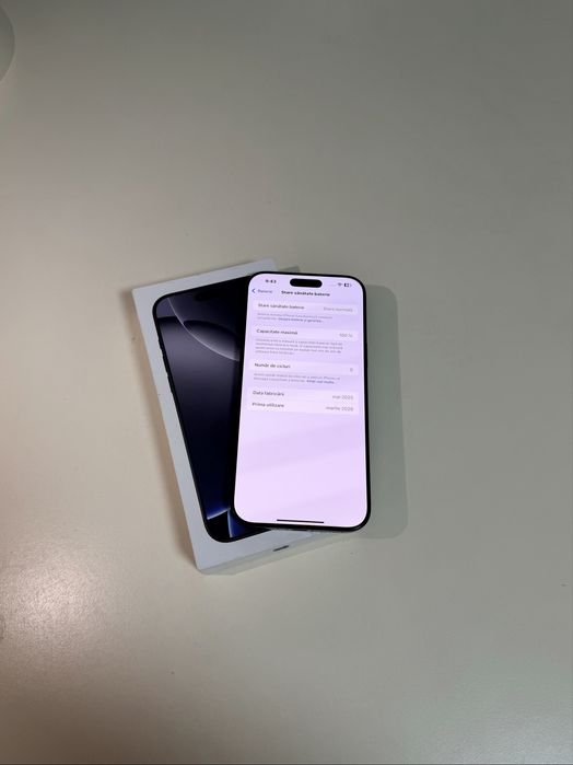 iPhone 16 Pro Max Nou, Garantie  5G 256GB,Titanium Black,17 Pro,15 Pro