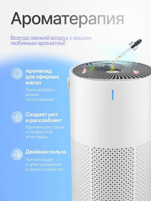 Mini havo tozalagich ionizatsiya bilan, HEPA filtr, 22 dB