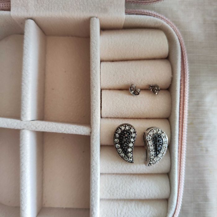 Сребърни обеци с винт