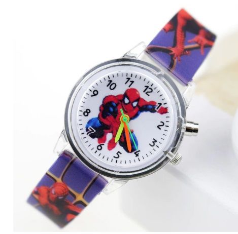 Светещ LED Ръчен Детски Часовник на Спайдърмен