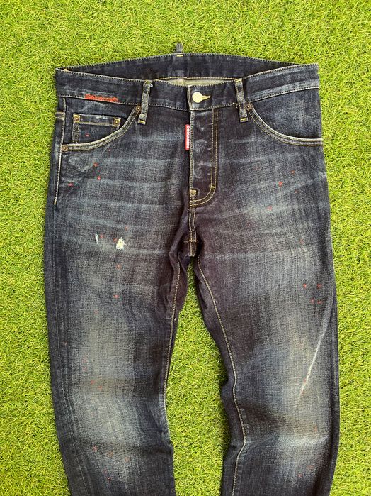 Мъжки дънки : Dsquared2 Dark Night Red Spots Wash Cool Guy Jeans Blue 46
