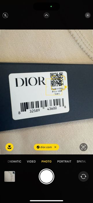 Dior-Оригинална чисто нова мъжка тениска Л