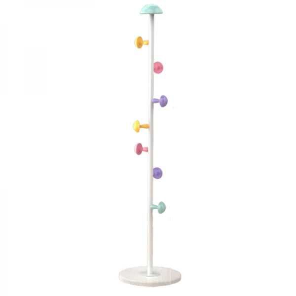 Cuier pentru haine, 7 carlige in forma de ciuperca, 167 x 30 cm