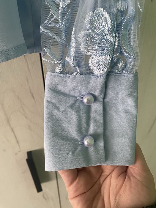 Синя риза Mohito с бродерия, цветя перли с етикет