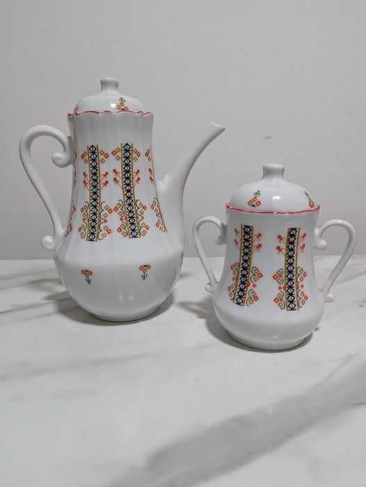 Set cafea/ceai fabrica PORȚELAN Alba Iulia– 6 CEȘTI – vintage ROMÂNESC