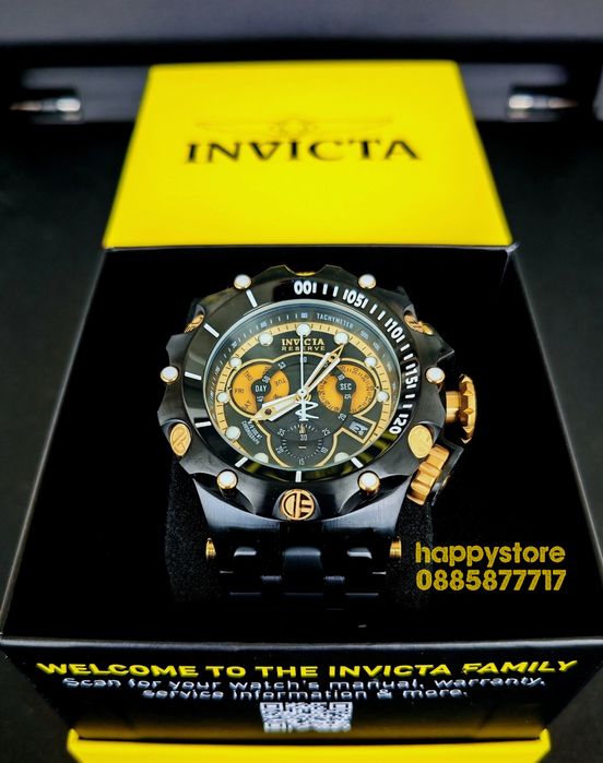 часовник INVICTA Venom Reserve Black 54 mm, Инвикта нов