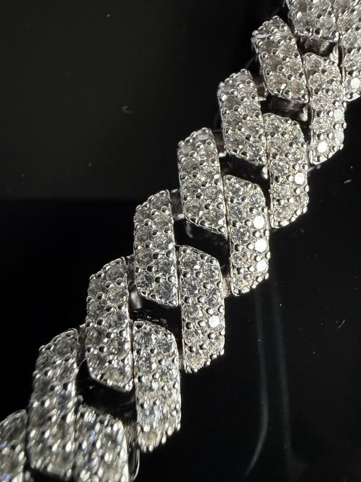 Bratara Cuban Miami Argint Solid 925 si Diamante DVVS1 Lab Moissanite