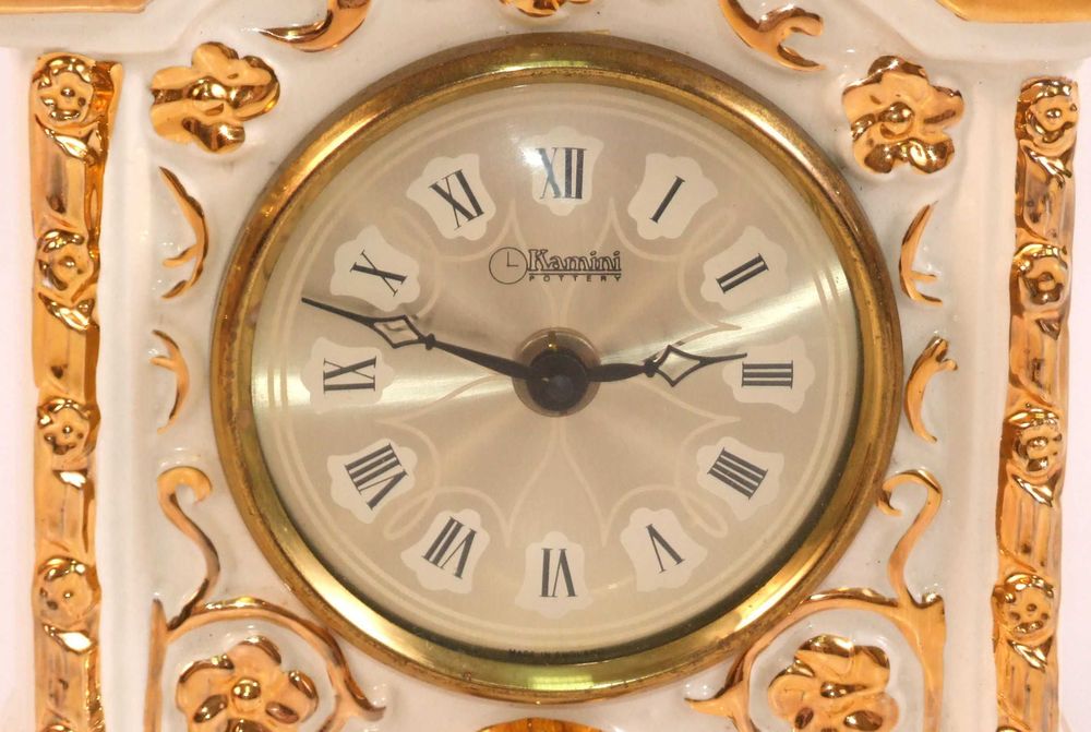 Ceas KAMINI cu porumbei, portelan, Made in England, IDEAL CADOU