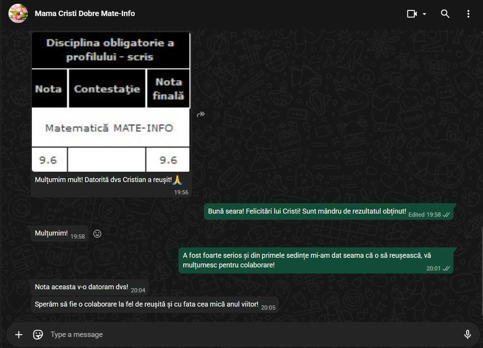Meditații MATEMATICĂ  Online - Rezultate reale, nu promisiuni