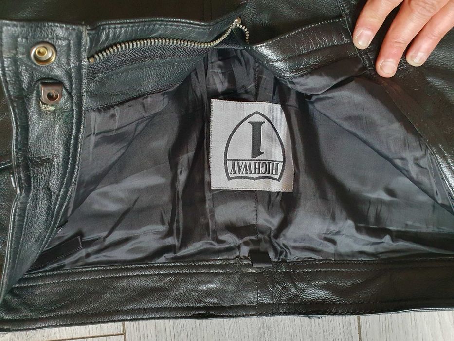 Pantaloni de piele HIGHWAY 1 (rock, motor) - Marimea 50 (Talie 87 cm)