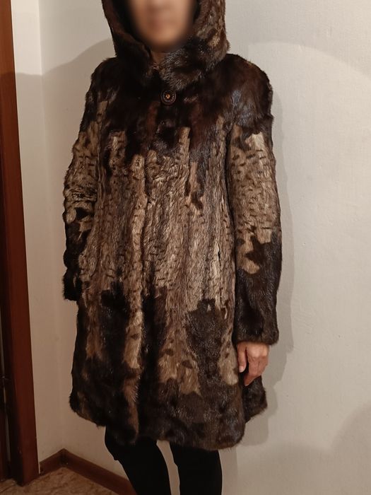 Норковая шуба с капюшоном