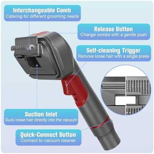 3в1 четка за куче Dyson V7-V15 с вакуум функция
