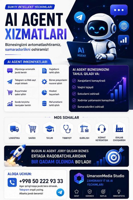 AI Agent Yaratish | Sun'iy Intellekt Yechimlari