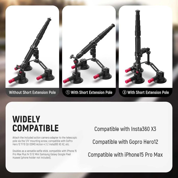 Автомобильное крепление NEEWER CA067 с тремя присоскa