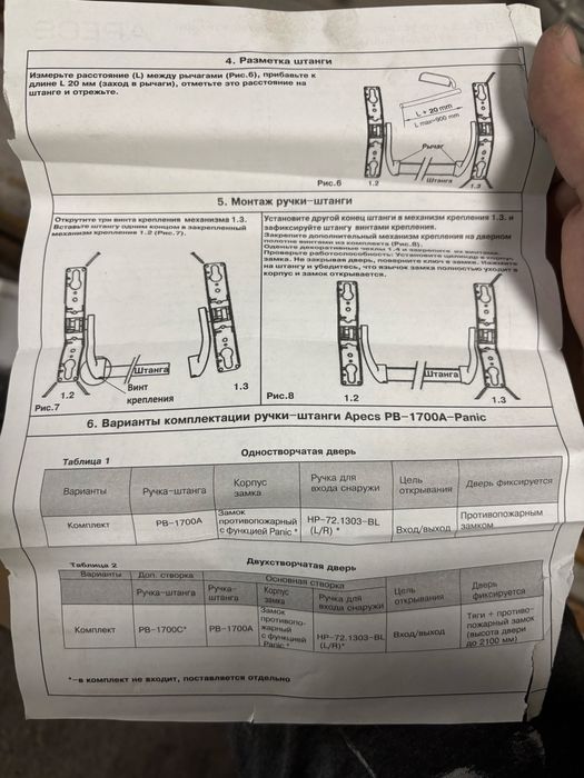 Ручка антипаника