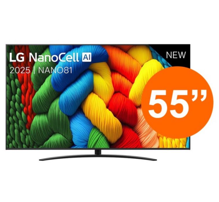 Телевизор LG 55NANO81A6ALA. Для дома.