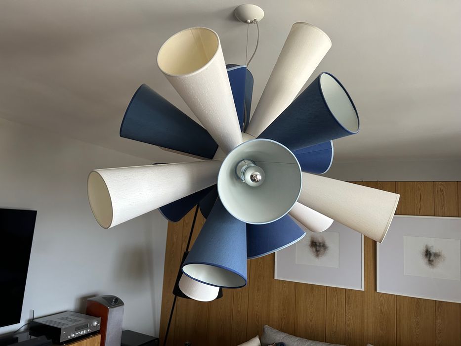 Дизайнерски полилей Light4 Aqua от Brian Rasmussen - син и бял