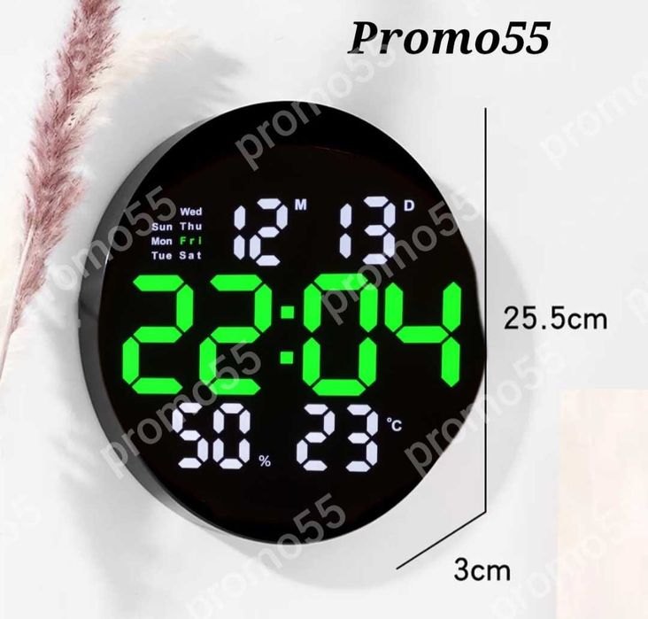 Електронен Часовник Настолен  Стенен с Дистанционно и Мемория