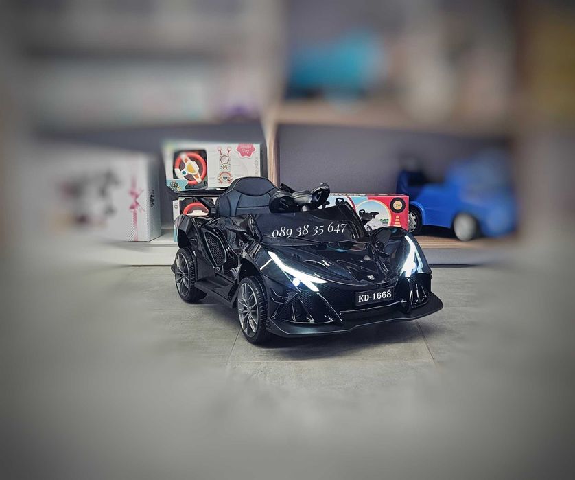 ТОП ЦЕНА!НОВО!Акумулаторна кола Flash BLACK с 4Х4,12V,меки гуми,USB