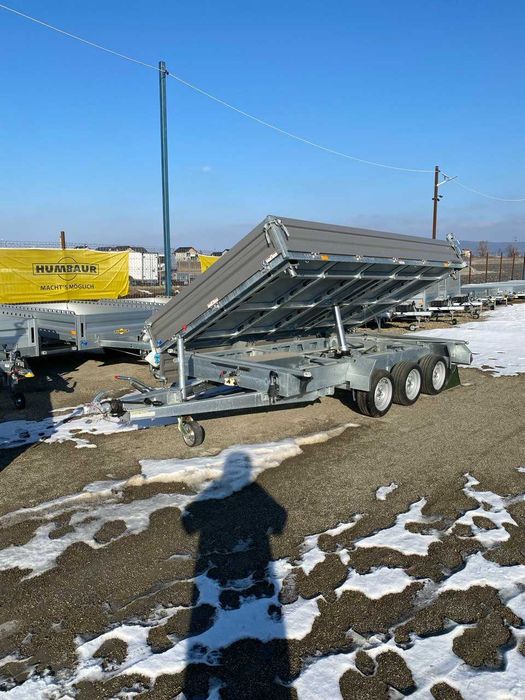 Remorca Humbaur HTK 3500.37 basculabila electric pe trei parti