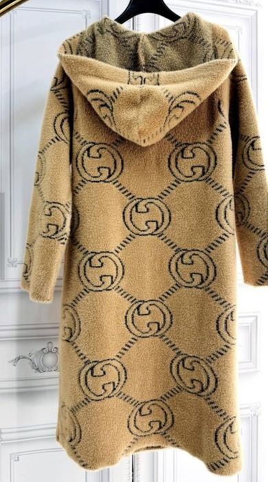 Луксозен топъл кардиган Gucci с качулка – ангора/кашмир/вълна, нов