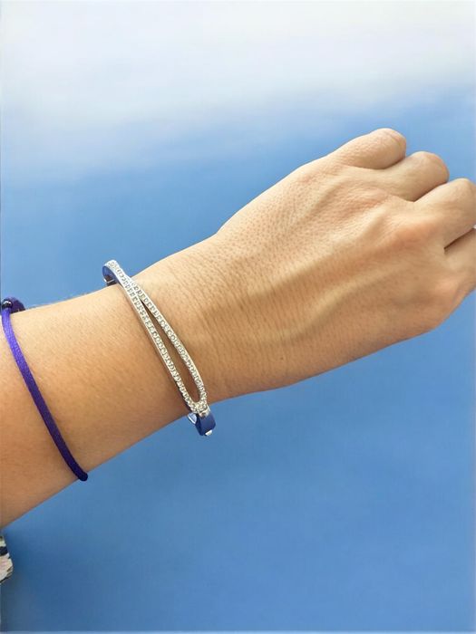 Bratara Swarovski, rhodium plated , ovala, 20 cm